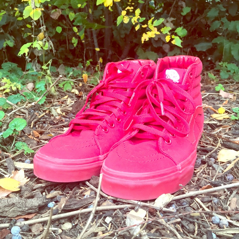 All Red Hightop Vans